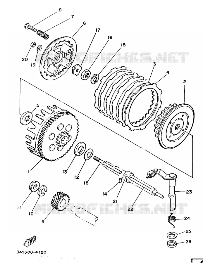 STARTMOTOR KOPPELINGS Yamaha MOTO 125 1987 DTLC  DT125LC