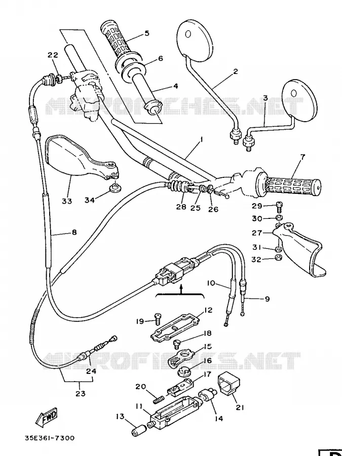 STUUR / KABEL Yamaha MOTO 125 1987 DTLC  DT125LC