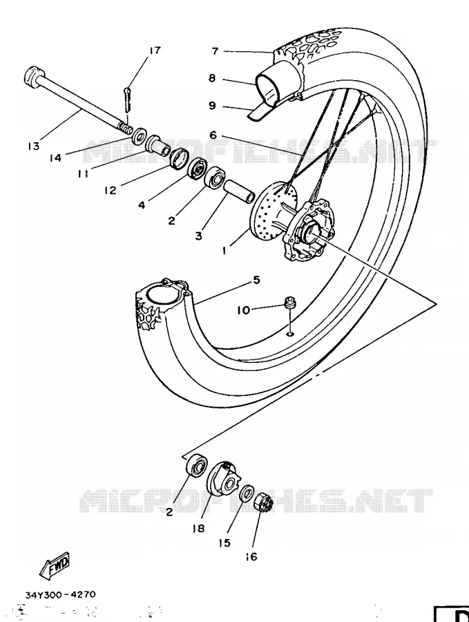 VOORWIEL Yamaha MOTO 125 1987 DTLC  DT125LC