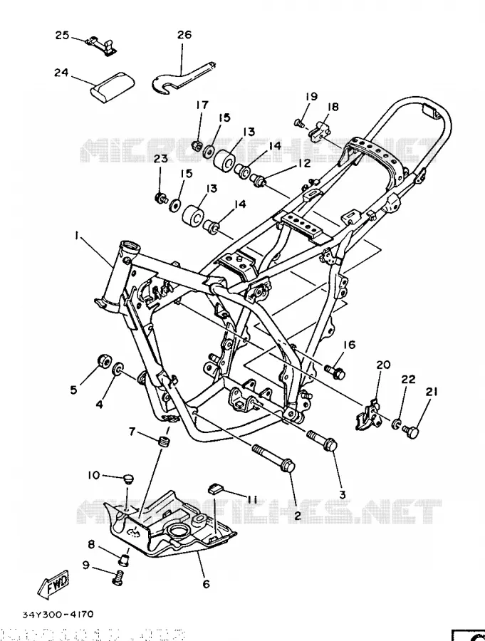 FRAME Yamaha MOTO 125 1986 DTLC  DT125LCF (22PS)