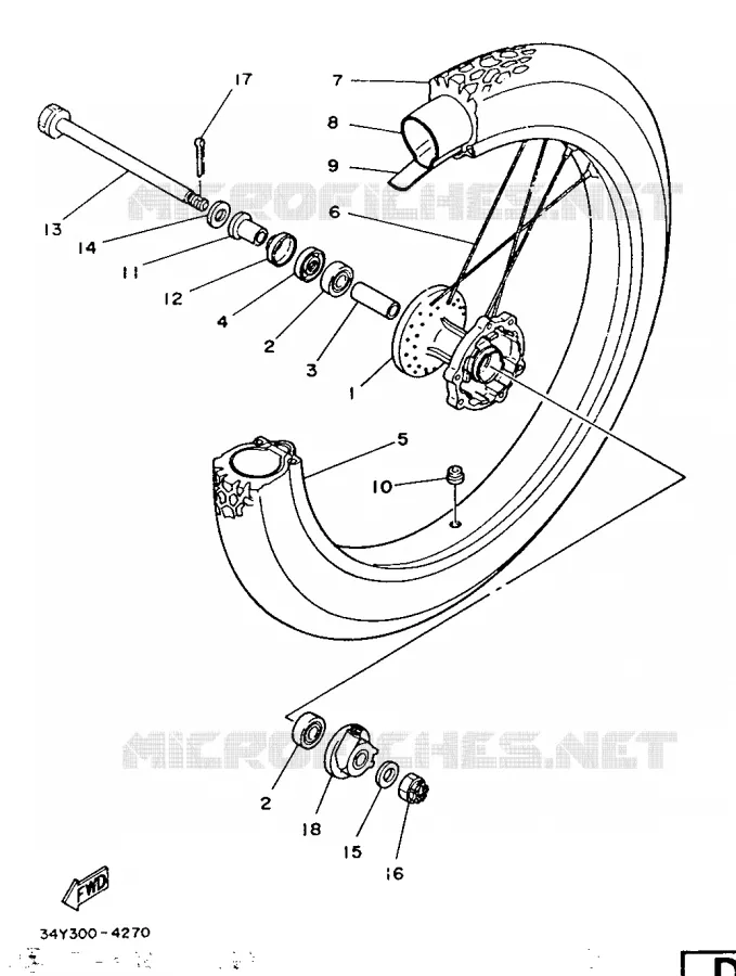 VOORWIEL Yamaha MOTO 125 1986 DTLC  DT125LCF (22PS)