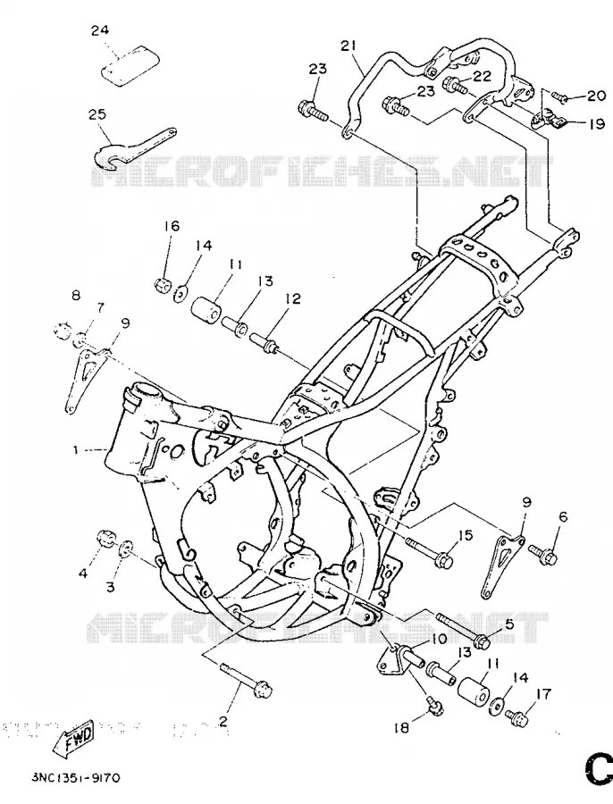 FRAME Yamaha MOTO 125 1989 DTR  DT125R