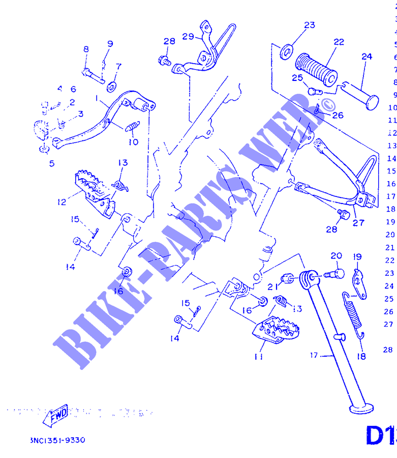 STANDAARD / VOETSTEUN voor Yamaha DT125R 1989
