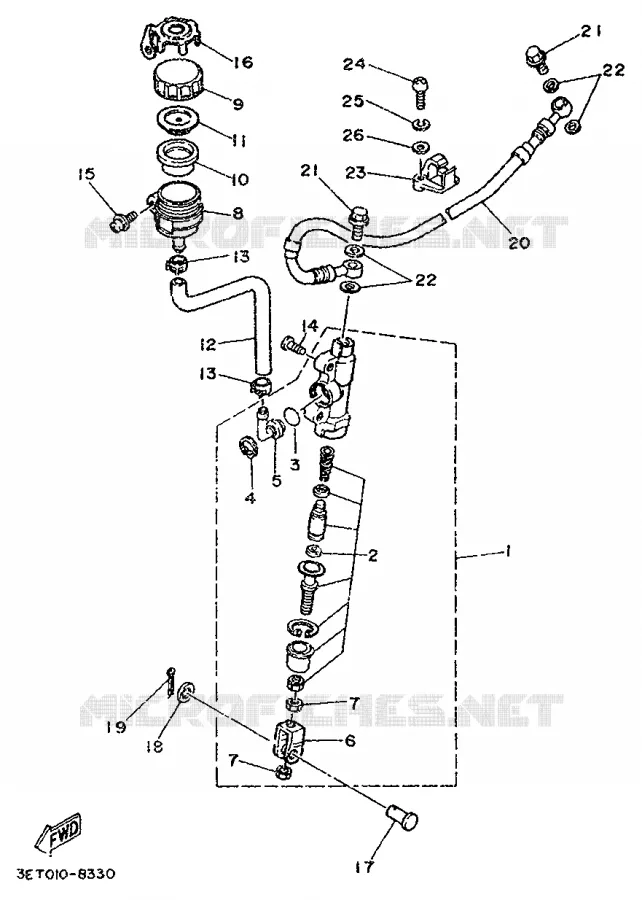 REMPOMP ACHTER Yamaha MOTO 125 1989 DTR  DT125R