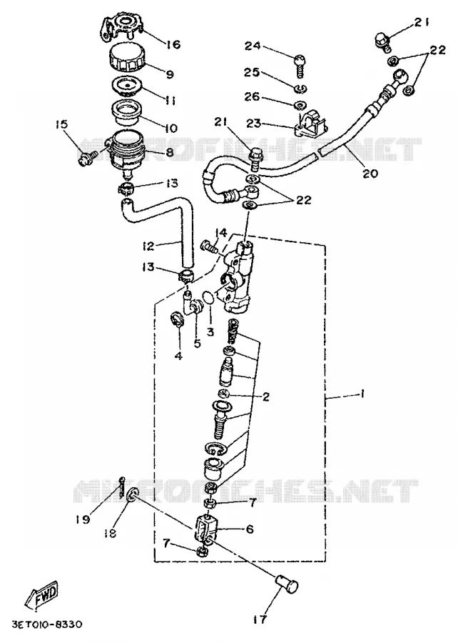 REMPOMP ACHTER Yamaha MOTO 125 1990 DTR  DT125R