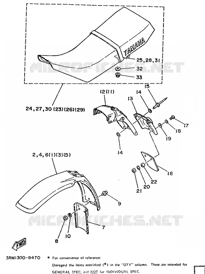 OPTIONELE ONDERDELEN - CHASSIS Yamaha MOTO 125 1991 DTR  DT125R