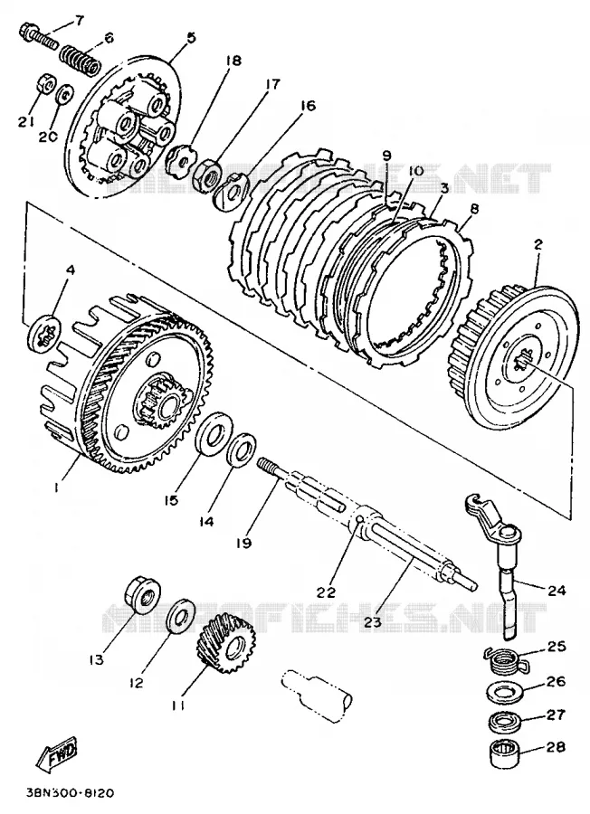 STARTMOTOR KOPPELINGS Yamaha MOTO 125 1991 DTR  DT125R