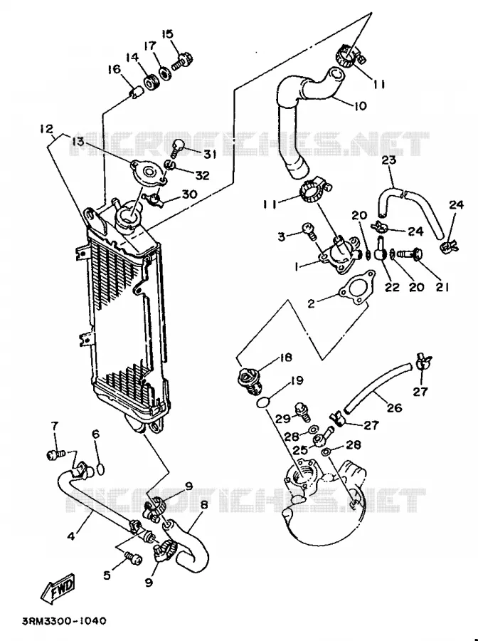 RADIATEUR / SLANG Yamaha MOTO 125 1993 DTR  DT125R