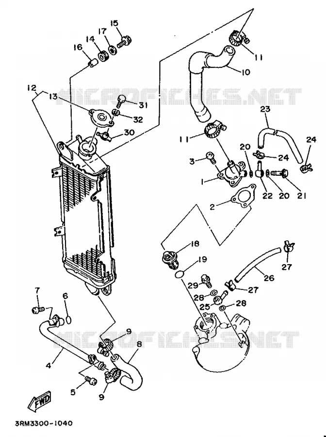 RADIATEUR / SLANG Yamaha MOTO 125 1993 DTR  DT125R