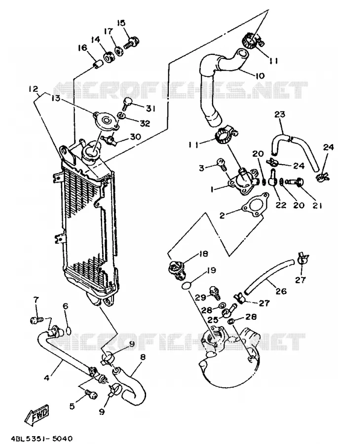 RADIATEUR / SLANG Yamaha MOTO 125 1996 DTR  DT125R