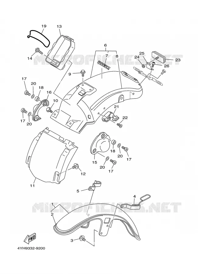 SPATBORD Yamaha MOTO 535 2000 VIRAGO  XV535