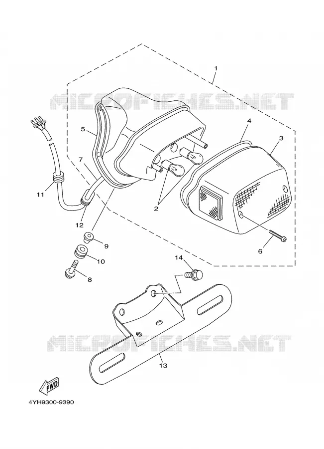 ACHTERLICHT Yamaha MOTO 535 2001 VIRAGO  XV535