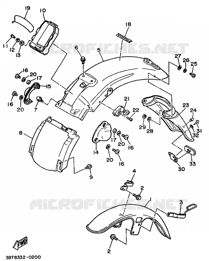 SPATBORD Yamaha MOTO 535 1992 VIRAGO  XV535 (UP)