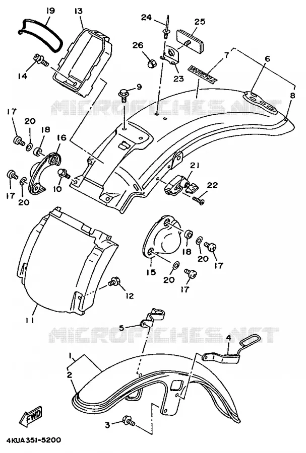 SPATBORD Yamaha MOTO 535 1995 VIRAGO  XV535S
