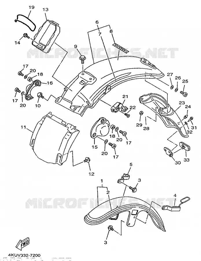 SPATBORD Yamaha MOTO 535 1997 VIRAGO  XV535S