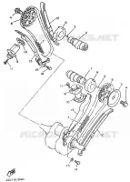 NOKKENAS / KETTING voor Yamaha XV535S (FLAT) 1994