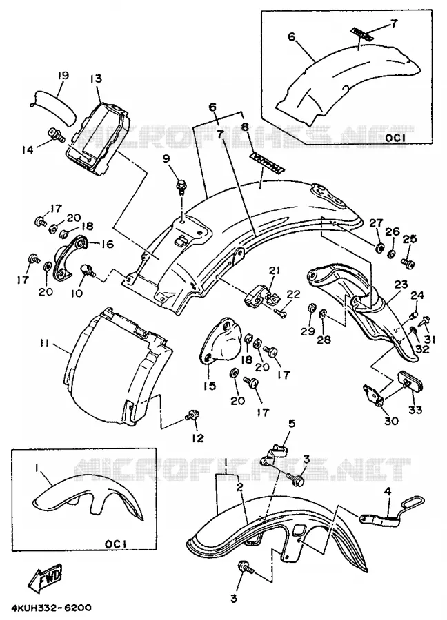 SPATBORD Yamaha MOTO 535 1996 VIRAGO  XV535S (UP)