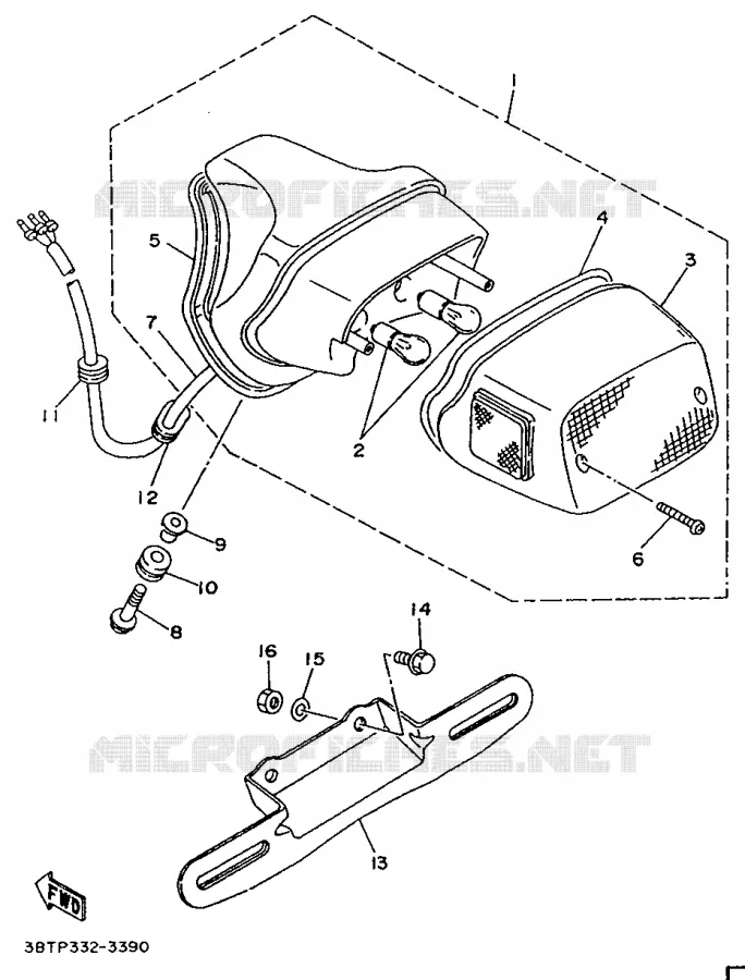ACHTERLICHT Yamaha MOTO 535 1996 VIRAGO  XV535S (UP)