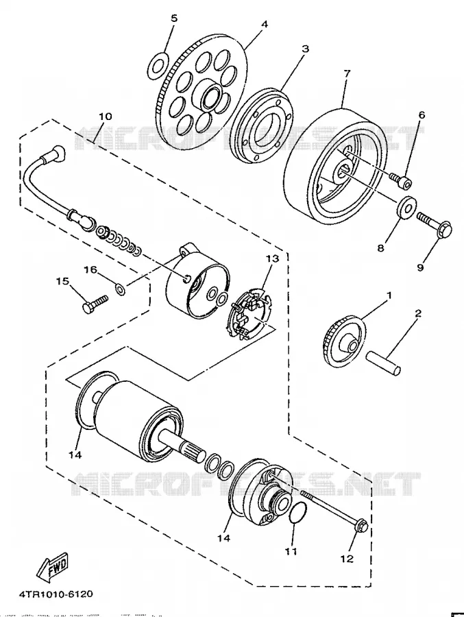 STARTMOTOR KOPPELINGS Yamaha MOTO 535 1997 VIRAGO  XV535SA
