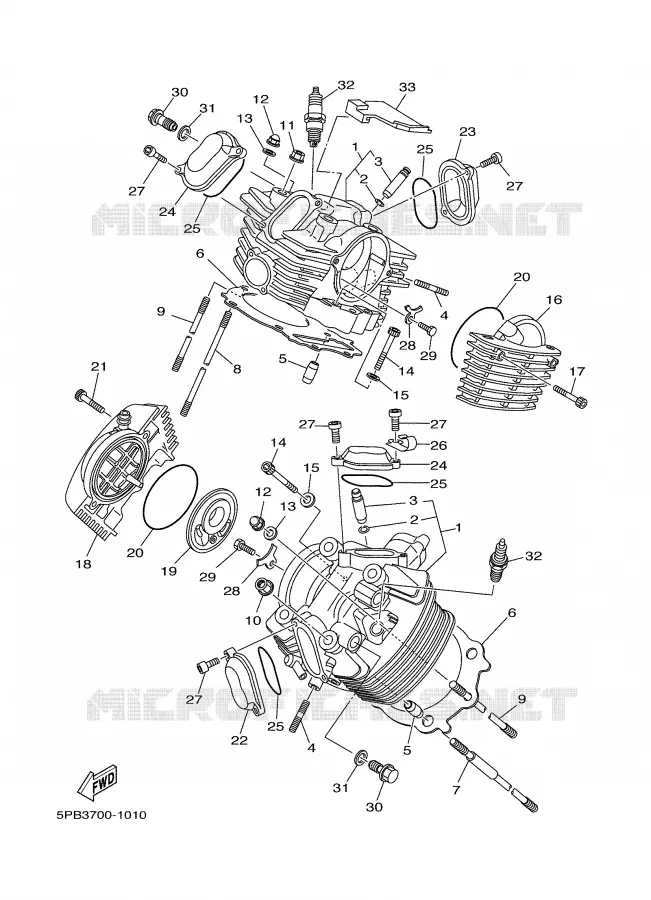 CILINDERKOP Yamaha MOTO 1100 2002 DRAGSTAR  XVS1100