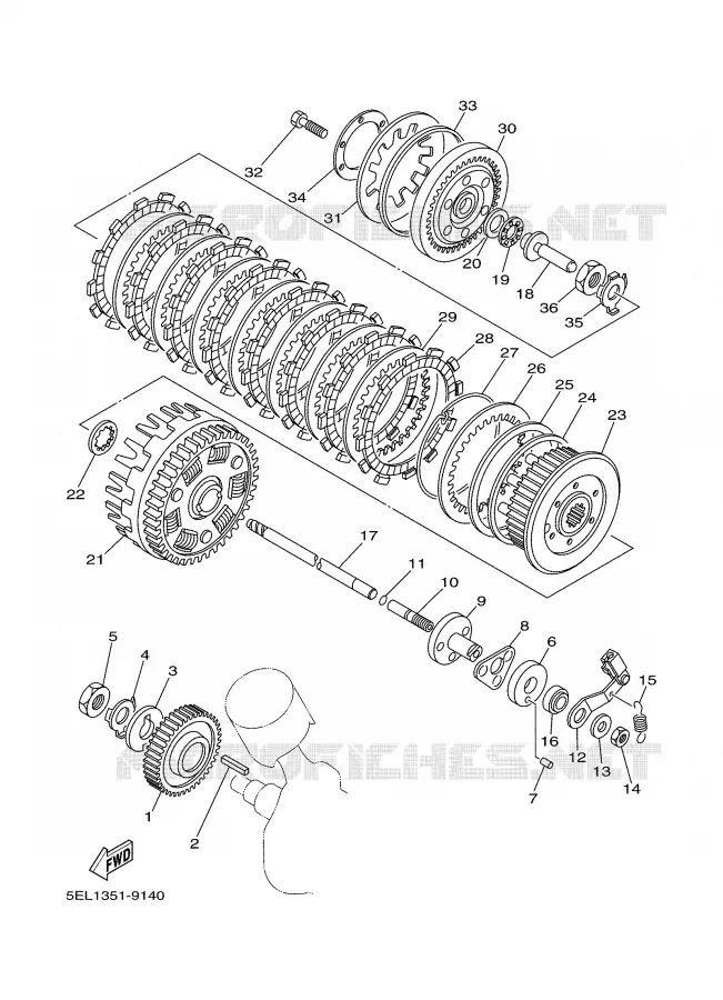 STARTMOTOR KOPPELINGS Yamaha MOTO 1100 2002 DRAGSTAR  XVS1100
