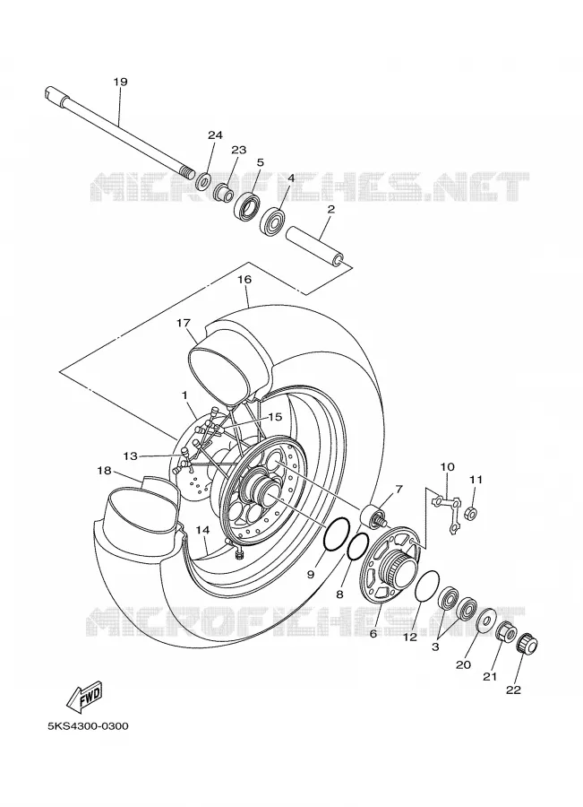 ACHTERWIEL Yamaha MOTO 1100 2002 DRAGSTAR  XVS1100
