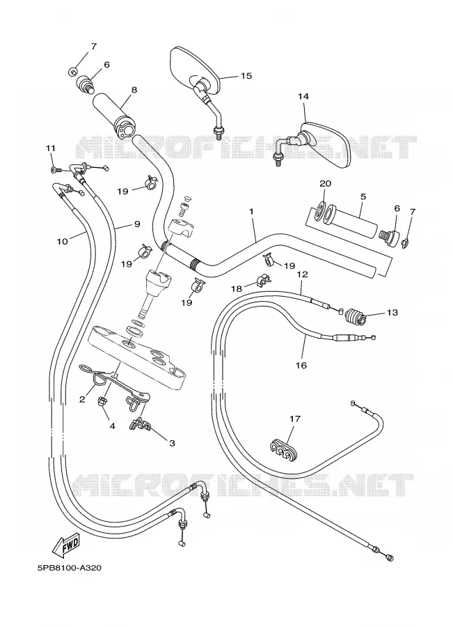 STUUR / KABEL Yamaha MOTO 1100 2002 DRAGSTAR  XVS1100
