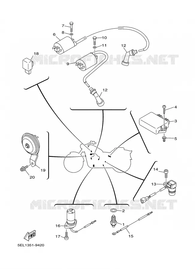 ELECTRISCH 1 Yamaha MOTO 1100 2001 DRAGSTAR  XVS1100A