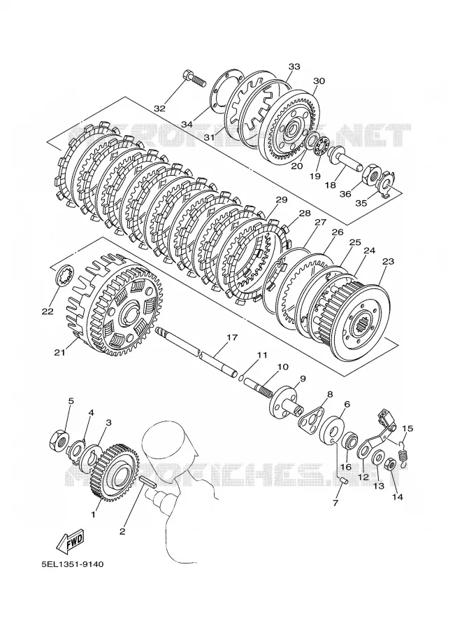 STARTMOTOR KOPPELINGS Yamaha MOTO 1100 2002 DRAGSTAR  XVS1100A