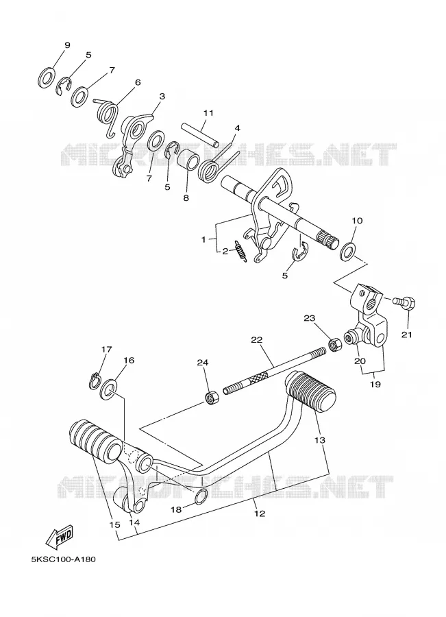 SCHAKEL STANG / PEDAAL Yamaha MOTO 1100 2002 DRAGSTAR  XVS1100A