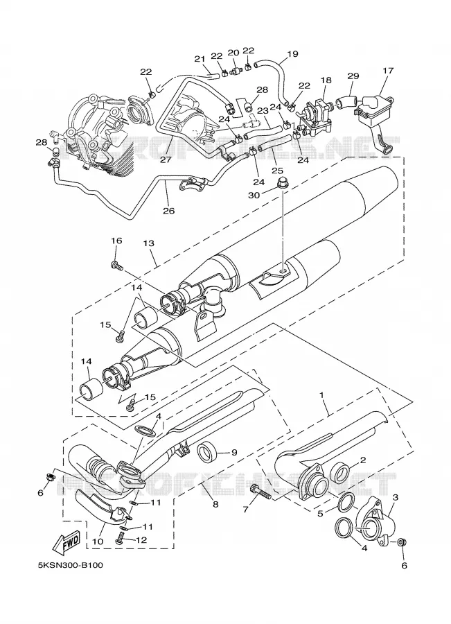 UITLAAT Yamaha MOTO 1100 2003 DRAGSTAR  XVS1100A