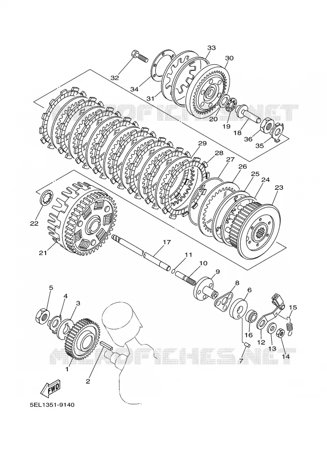 STARTMOTOR KOPPELINGS Yamaha MOTO 1100 2003 DRAGSTAR  XVS1100A