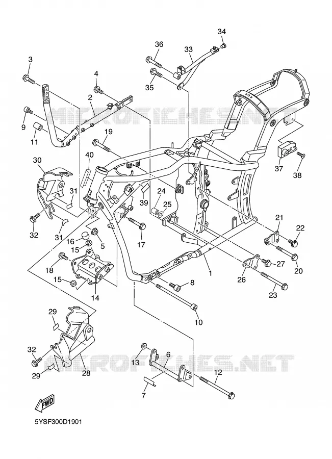 FRAME Yamaha MOTO 1100 2005 DRAGSTAR  XVS1100A