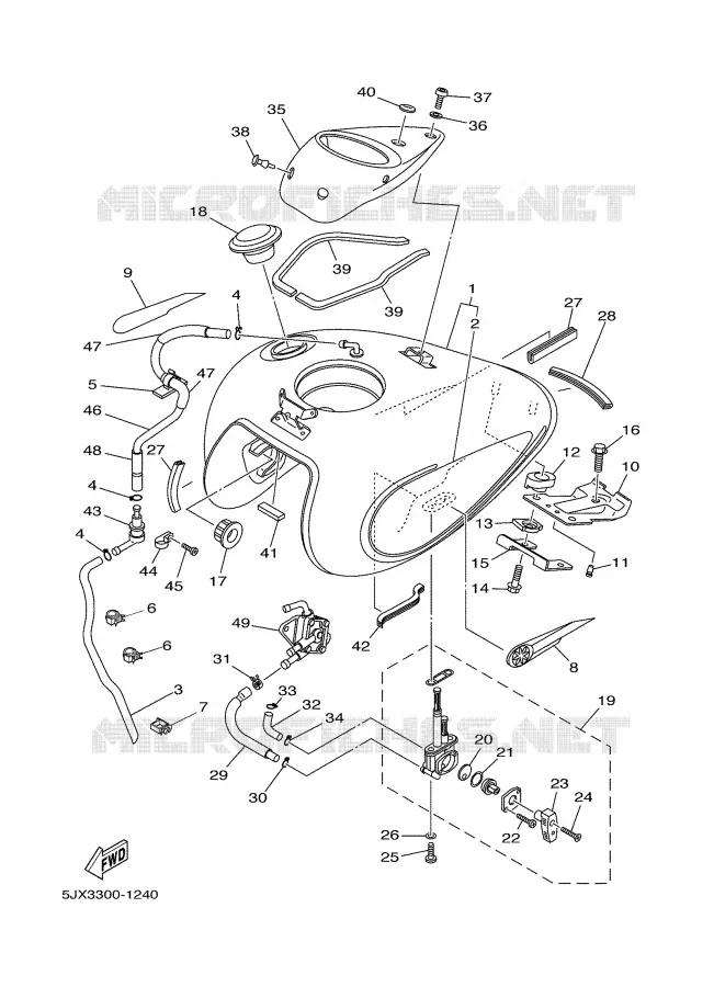 BENZINE TANK Yamaha MOTO 125 2002 DRAGSTAR  XVS125