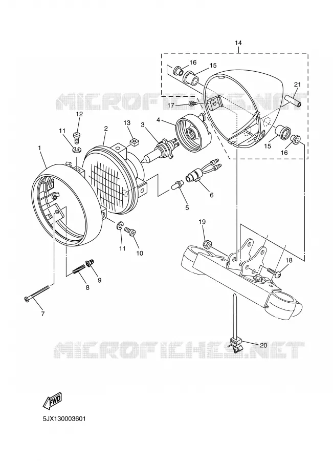 KOPLAMP Yamaha MOTO 125 2002 DRAGSTAR  XVS125