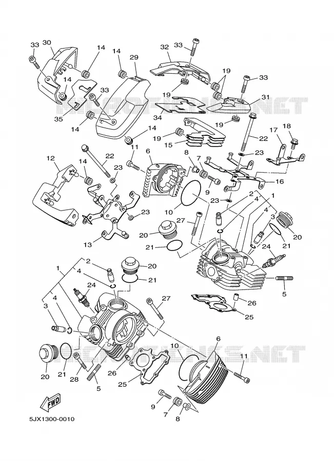 CILINDERKOP Yamaha MOTO 125 2002 DRAGSTAR  XVS125