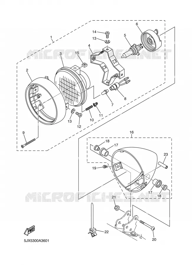 KOPLAMP Yamaha MOTO 125 2002 DRAGSTAR  XVS125