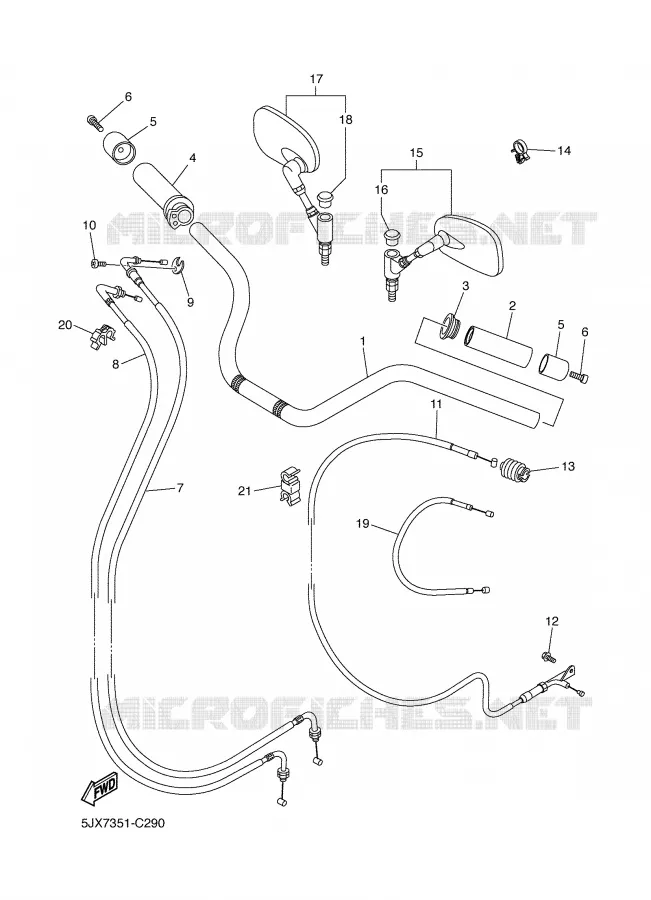STUUR / KABEL Yamaha MOTO 125 2004 DRAGSTAR  XVS125