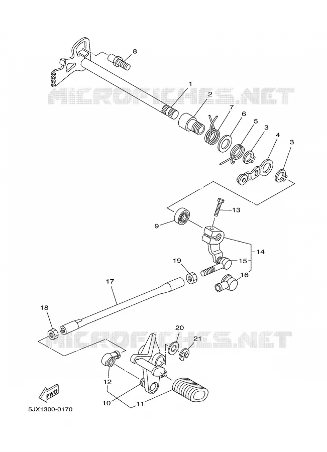 SCHAKEL STANG / PEDAAL Yamaha MOTO 125 2004 DRAGSTAR  XVS125