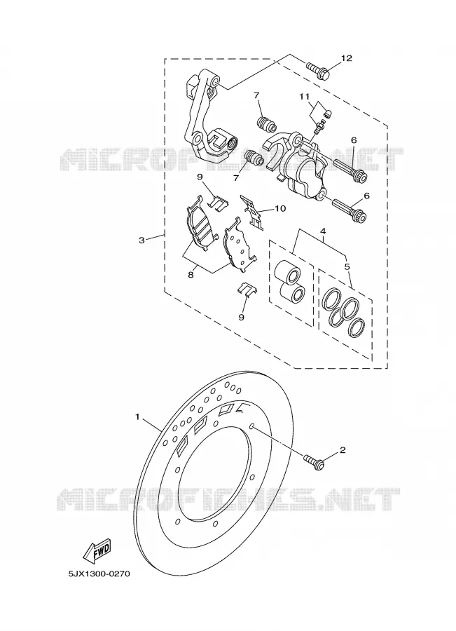 REMKLAUW VOOR Yamaha MOTO 250 2001 DRAGSTAR  XVS250