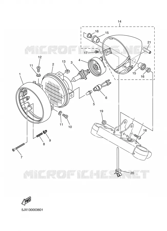 KOPLAMP Yamaha MOTO 250 2001 DRAGSTAR  XVS250
