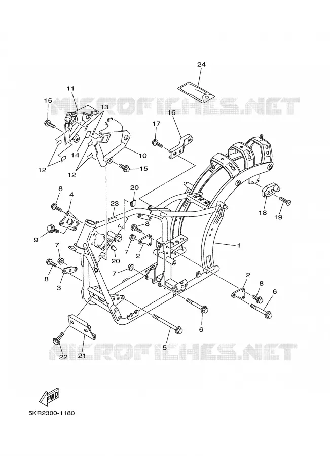 FRAME Yamaha MOTO 250 2002 DRAGSTAR  XVS250