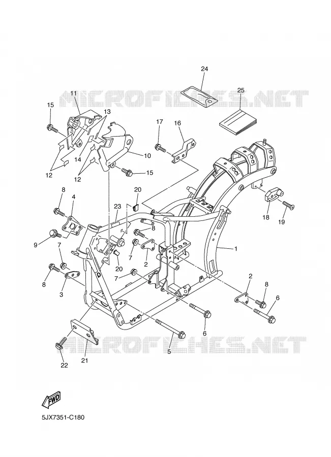 FRAME Yamaha MOTO 250 2004 DRAGSTAR  XVS250