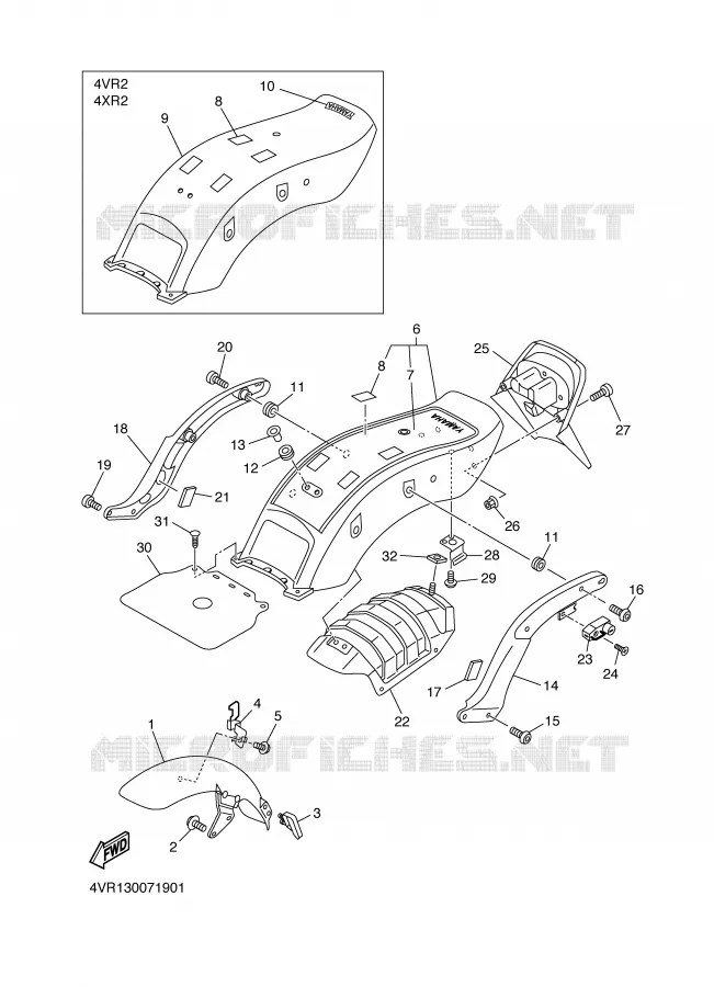 SPATBORD Yamaha MOTO 650 1997 DRAGSTAR  XVS650