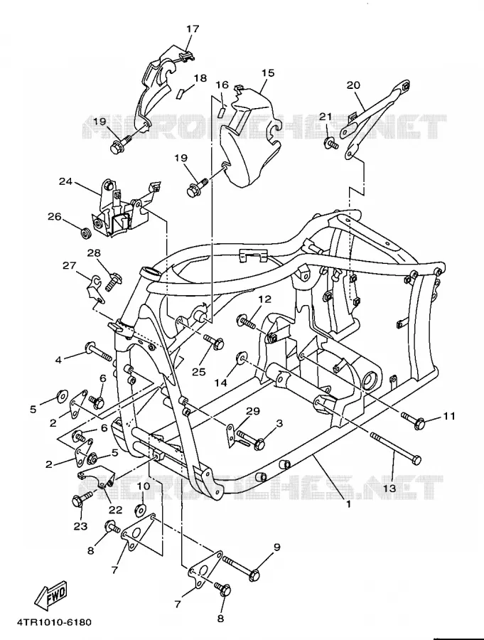FRAME Yamaha MOTO 650 1997 DRAGSTAR  XVS650