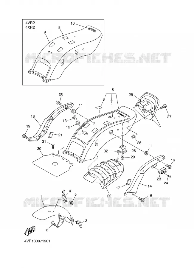 SPATBORD Yamaha MOTO 650 1997 DRAGSTAR  XVS650