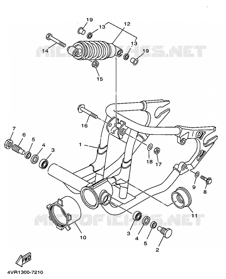 ACHTERBRUG / SCHOKBREKER Yamaha MOTO 650 1997 DRAGSTAR  XVS650