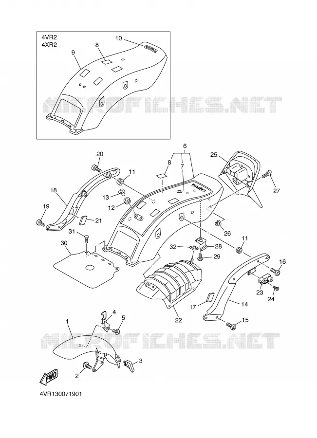 SPATBORD Yamaha MOTO 650 1997 DRAGSTAR  XVS650