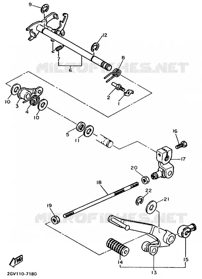 SCHAKEL STANG / PEDAAL Yamaha MOTO 650 1997 DRAGSTAR  XVS650