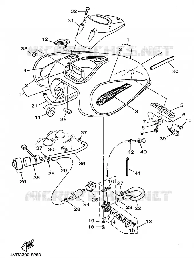 BENZINE TANK Yamaha MOTO 650 1998 DRAGSTAR  XVS650
